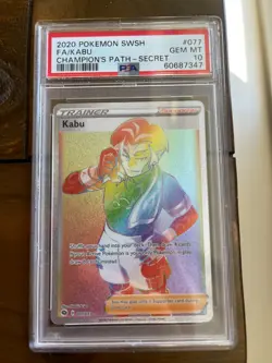 2020 Pokemon SWSH #077 FA/KABU Champion's Path Secret PSA 10 GEM MT - Image 1