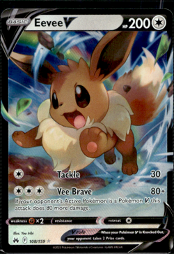 Pokemon TCG Crown Zenith Eevee V 108/159 - Image 1