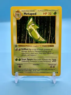 1999 Pokemon Game 1st Edition METAPOD Shadowless English 54/102 *NP* (A) - Image 1