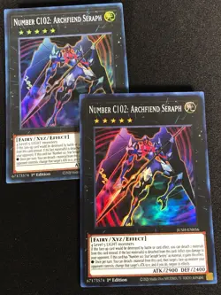 Yugioh Number C102 Archfiend Seraph JUSH-EN056 1st Super x2 (NM) - Image 1