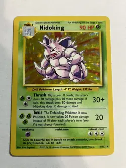Pokemon TCG Nidoking Base Set Holo Unlimited Rare Card 11/102 WOTC 1999 - Image 2