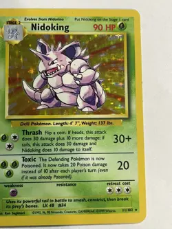 Pokemon TCG Nidoking Base Set Holo Unlimited Rare Card 11/102 WOTC 1999 - Image 3