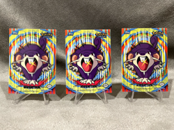 3 Cards-2000 Topps Pokemon TV Animation Series 2 Stick-Ons #19 Rattata - 9 of 10 - Image 1