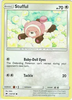Pokemon Karte Trading Card Game Nacht in Flammen Nr. 110/147 Stufful englisch - Image 1