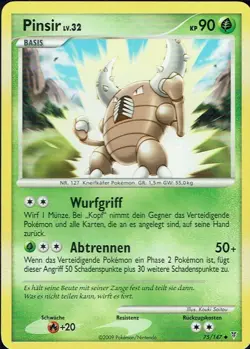 Pokemon Karte Trading Card Game Ultimative Sieger Nr. 75/147 Pinsir - Image 1