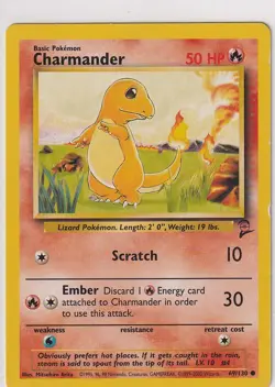 Pokemon Karte Trading Card Game Basis Set 2 Nr. 69/130 Charmander englisch - Image 1