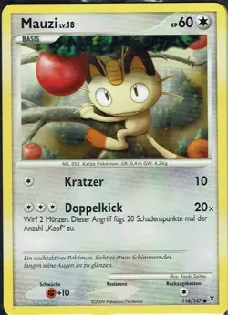 Pokemon Karte Trading Card Game Ultimative Sieger Nr. 114/147 Mauzi - Image 1