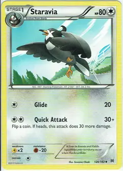 Pokemon Karte Trading Card Game XY Turbostart Nr. 126/162 Staravia englisch - Image 1