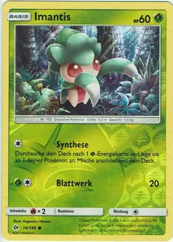 Pokemon Karte TCG Card Sonne und Mond Nr. 14/149 Imantis Reverse Holo deutsch - Image 1