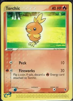 Pokemon Karte Trading Card Game EX Ruby & Sapphire Nr. 73/109 Torchic englisch - Image 1