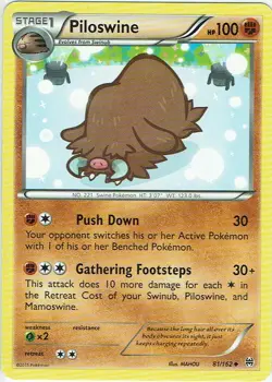 Pokemon Karte Trading Card Game XY Turbostart Nr. 81/162 Piloswine englisch - Image 1