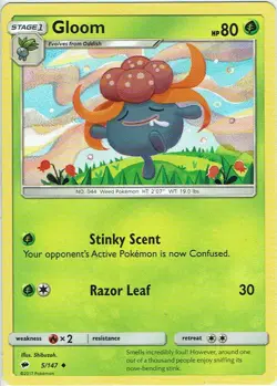 Pokemon Karte TCG Trading Card Game Nacht in Flammen Nr. 5/147 Gloom englisch - Image 1