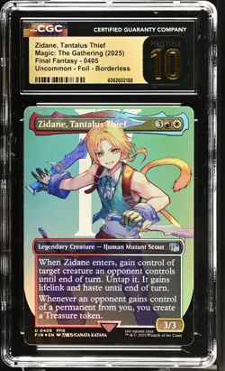 ZIDANE, TANTALUS THIEF Final Fantasy Borderless Foil FFIX CGC Pristine 10 MTG - Image 1