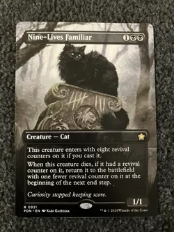 Magic The Gathering MTG - Nine-Lives Familiar (Borderless) - Foundations - Image 1