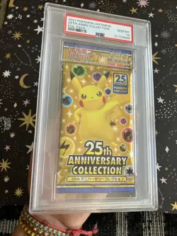 PSA 10 - 25TH ANNIVERSARY JAPANESE POKEMON BOOSTER PACK PIKACHU GRADED GEM MINT - Image 3