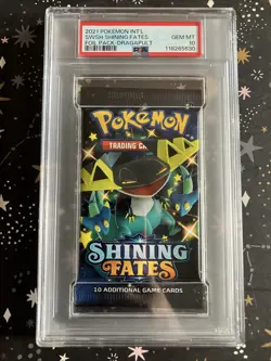 2021 Pokemon INT'L Shining Fates Foil Booster Pack Dragapult Art PSA 10 Gem Mint - Image 1