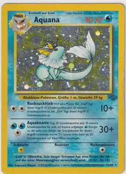 Pokemon Karte Dschungel Nr 12/64 Aquana Holo deutsch 8 - Image 1