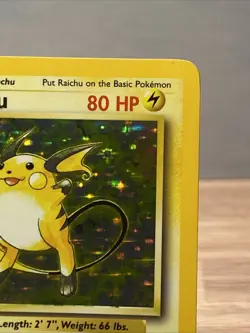 Pokemon TCG Raichu Holo Unlimited Rare Card 14/102 Base Set WOTC LP/MP Condition - Image 2