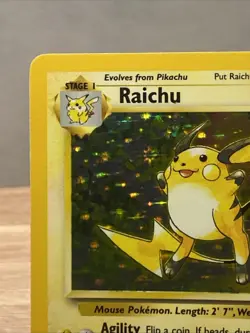 Pokemon TCG Raichu Holo Unlimited Rare Card 14/102 Base Set WOTC LP/MP Condition - Image 3