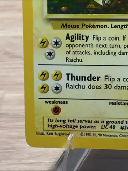 Pokemon TCG Raichu Holo Unlimited Rare Card 14/102 Base Set WOTC LP/MP Condition - Image 4