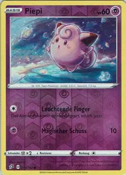 Pokemon Karte SWSH02 Clash der Rebellen Nr. 74/192 Piepi Reverse Holo - Image 1