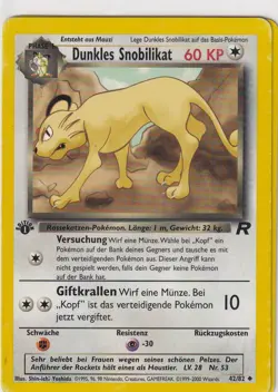 Pokemon Karte Team Rocket Nr 42/82 Dunkles Snobilikat First Edition deutsch - Image 1