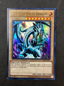Yugioh #LOB-EN001 Blue-Eyes White Dragon (25th Anniversary Ed) Ultra Rare LP - Image 1