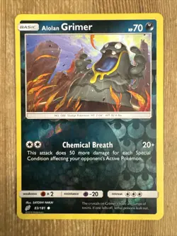 Alolan Grimer 83/147 2017 S&M Burning Shadows Pokemon Card Reverse Holo - NM - Image 1