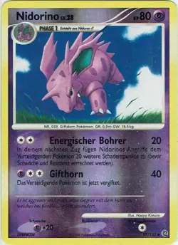 Pokemon Karte Card Ratselhafte Wunder Nr. 57/132 Nidorino Reverse Holo deutsch - Image 1