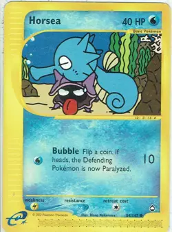 Pokemon Karte selten alt Trading Card Game Aquapolis Nr. 84/147 Horsea englisch - Image 1