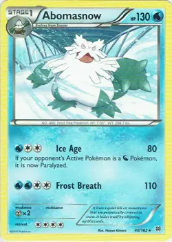 Pokemon Karte Trading Card Game XY Turbostart Nr. 40/162 Abomasnow - Image 1
