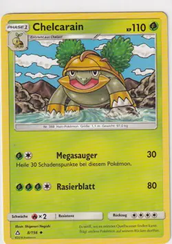 Pokemon Karte Trading Card Game Ultra-Prisma Nr. 8/156 Chelcarain deutsch - Image 1