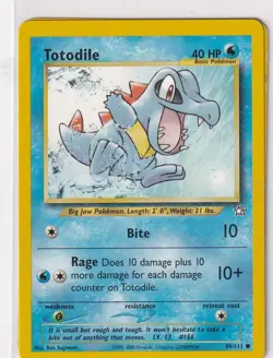 Pokemon Karte Trading Card Neo Genesis Nr. 80/111 Totodile englisch - Image 1