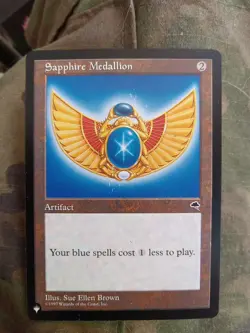 MTG Magic the Gathering Sapphire Medallion (306/350) Tempest NICE VERY LP CARD - Image 1