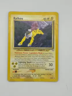 Pokemon TCG Raikou 22/64 Neo Revelation Unlimited Rare Card MP - Image 1