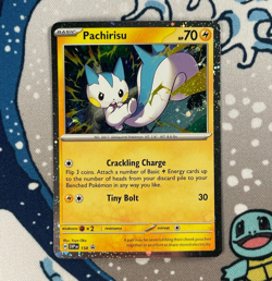 Pachirisu SVP158 Black Star Promo Cosmos Holo Scarlet & Violet Pokemon Card NM - Image 1