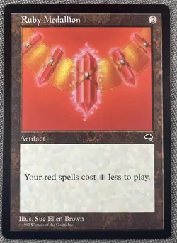 1x Ruby Medallion - Tempest - MP - MTG Vintage Magic The Gathering - Image 1