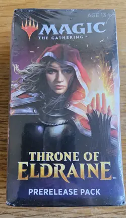 Magic THRONE OF ELDRAINE PreRelease Pack SEALED -slight crushing To Box 630509787265 - Image 1