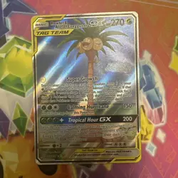 Pokemon TCG Rowlet & Alolan Exeggutor Tag Team GX Unified Minds 215/236 NM - Image 1