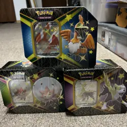 Pokemon TCG Sword Shield Shining Fates Collector Tins Set of 3, Sealed - Image 2