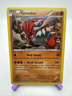 2015 Pokemon XY Primal Clash Groudon Cracked Ice Holo 84/160 Rare LP - Image 1