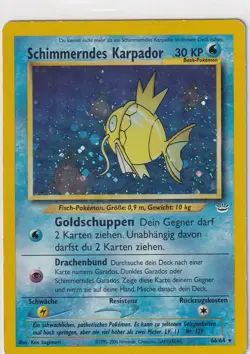 Pokemon Karte Neo Revelation Nr 66/64 Schimmerndes Karpador Holo deutsch - Image 1