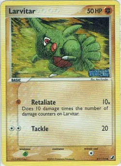 Pokemon Karte Ex Verborgene Machte Nr. 61/115 Larvitar Reverse Holo englisch - Image 1