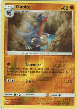 Pokemon Grauen der Lichtfinsternis Nr. 61/131 Gabite englisch Reverse Holo - Image 1