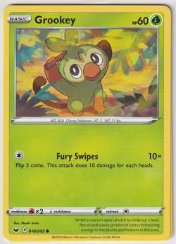 Pokemon Karte TCG Schwert und Schild 10/202 Grookey englisch - Image 1