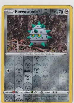 Pokemon Karte TCG Schwert und Schild 130/202 Ferroseed Reverse Holo englisch - Image 1