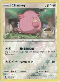Pokemon Karte Stunde der Wachter Nr. 101/145 Chansey Reverse Holo - Image 1