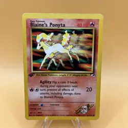 Pokemon Card Blaine's Ponyta Gym Heroes 1st Edition Common 63/132 LP - Image 1