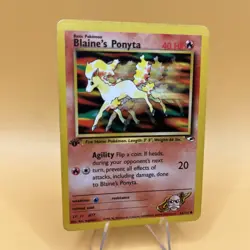 Pokemon Card Blaine's Ponyta Gym Heroes 1st Edition Common 63/132 LP - Image 2