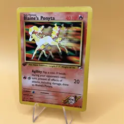 Pokemon Card Blaine's Ponyta Gym Heroes 1st Edition Common 63/132 LP - Image 3